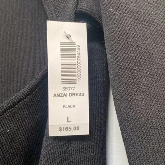 Aritzia Babaton Black Long Sleeve Stretchy Midi Anzai Dress Size L NWT - Picture 5 of 7